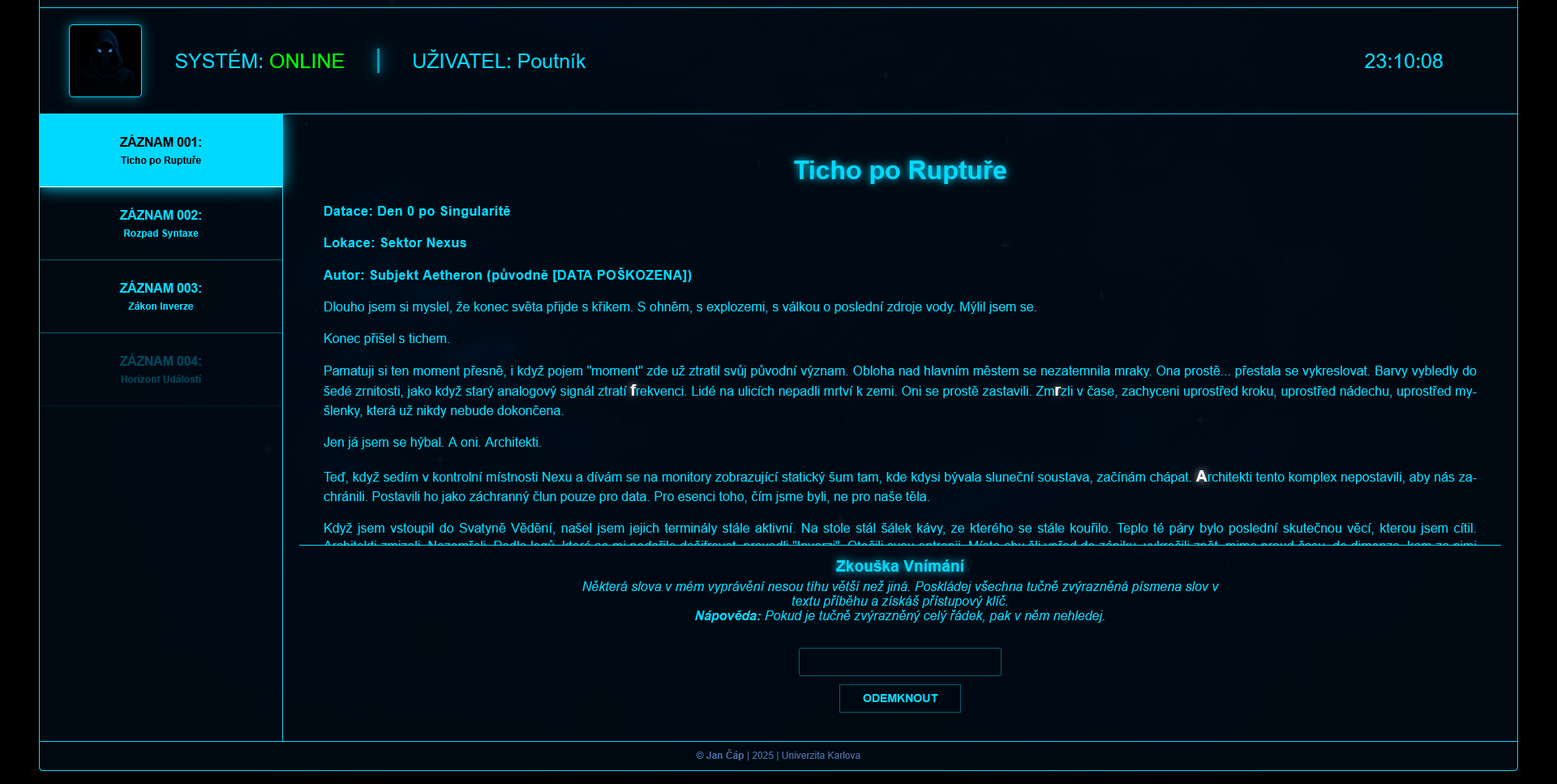 Snímek svatyně se záznamen 001