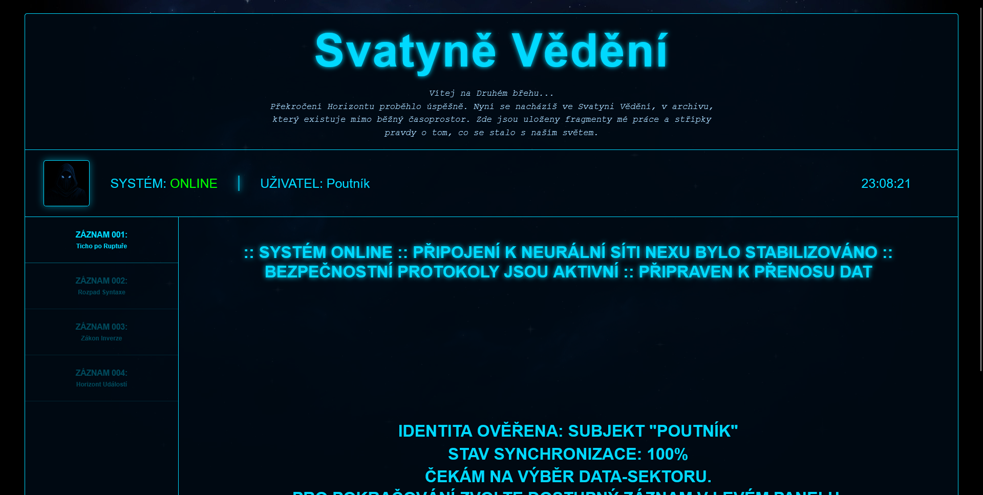 Snímek svatyně v základním stavu