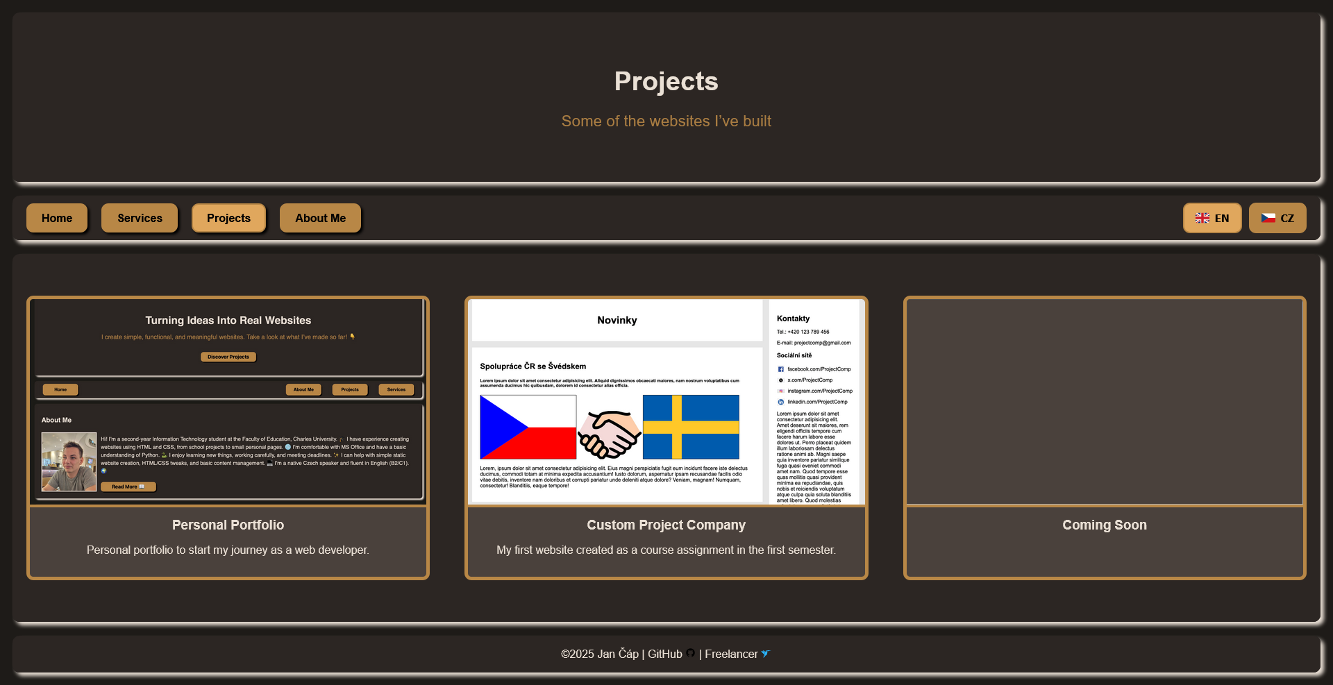 Snímek sekce Projekty