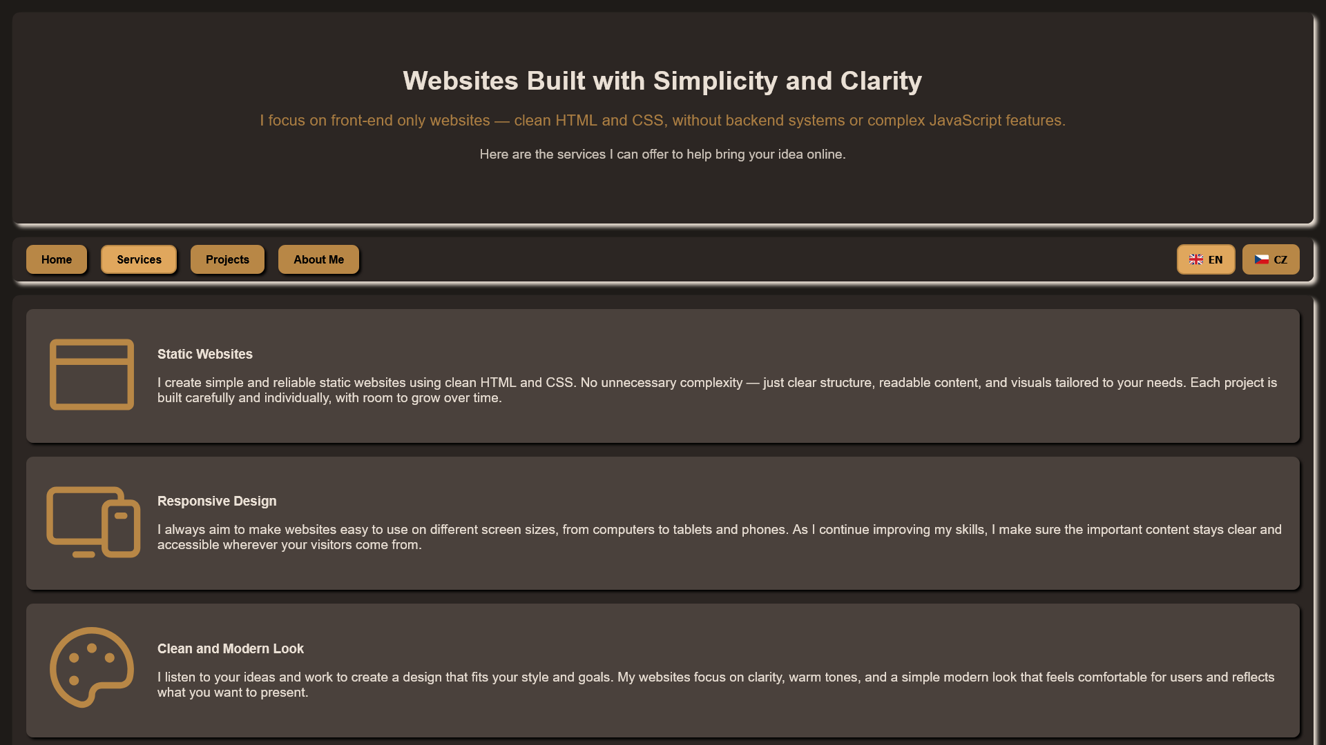 Snímek sekce Služby